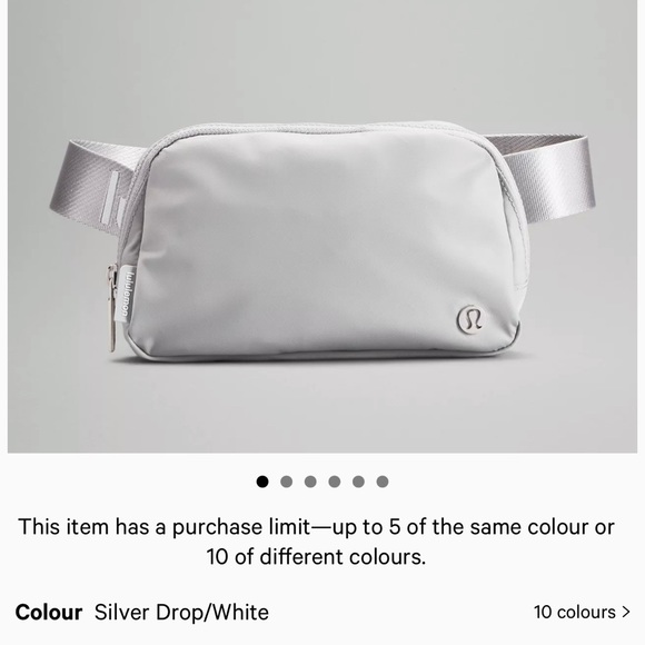 Lululemon everyday belt bag. NIP with tags. Silver drop white color in 1L. - Picture 4 of 6